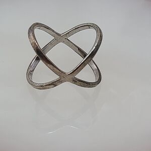 925 Sterling Silver Crisscross Ring Size 6 Dainty X Crossover Band Minimalist